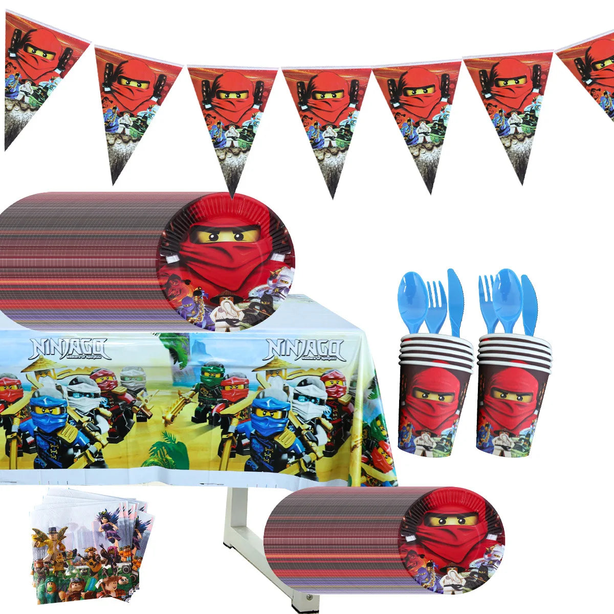Ninja Birthday Party Decorations New Paper Tableware Plates Cups Napkins Tablecloth Background Balloon Supplies Deco For Kid Boy