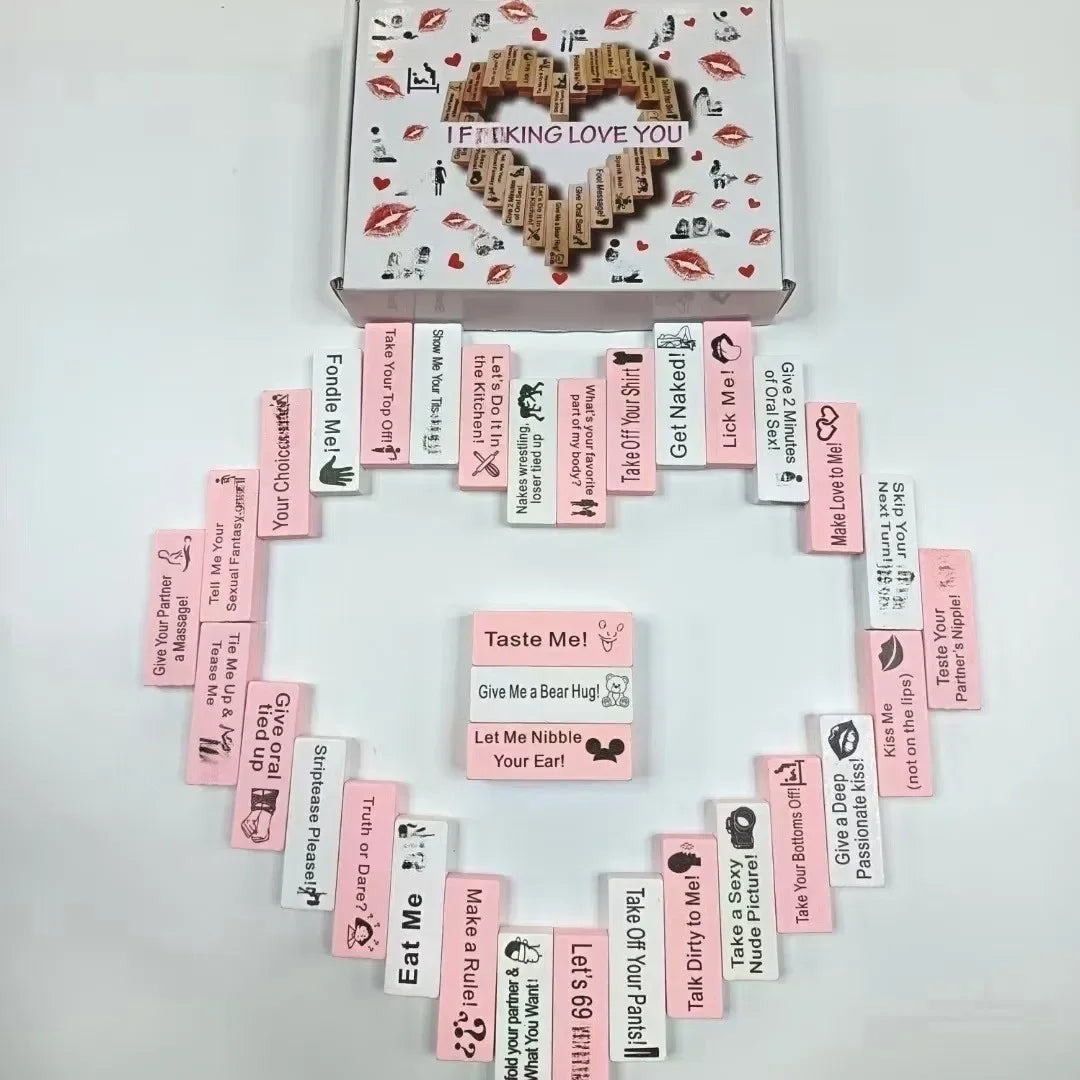 Colorful Block Tower Game for Couples, Romantic Date Night Jenga, Creative Desktop Ornament, Fun Tabletop Building Toy