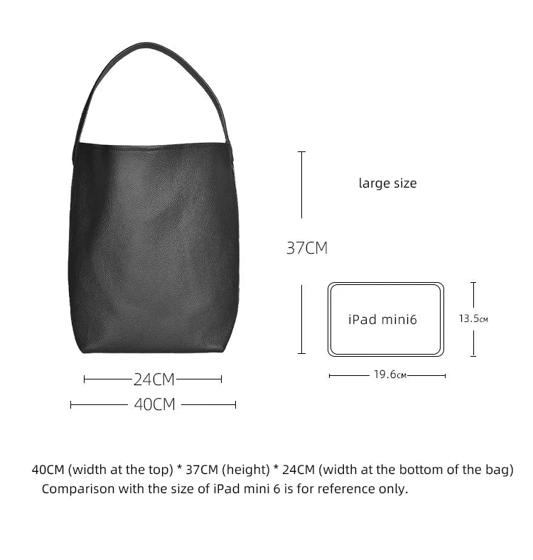 MENDY Bucket Bag Large Women's Bag Tote Bag Shoulder Bag Luxury Designer Genuine Leather Handbag Japanese Popular Bag Soft Row