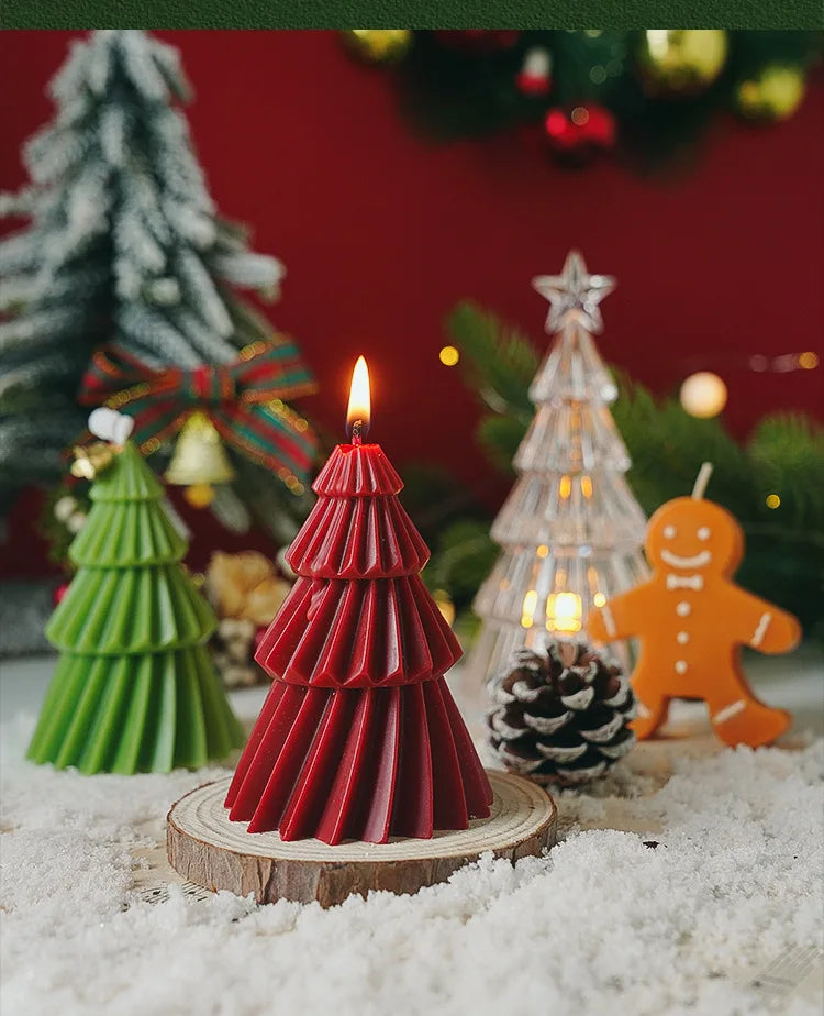 3D Christmas Tree Candle Silicone Mold DIY Christmas Candle Making Kit Handmade Soap Plaster Resin Baking Tools Holiday Gifts