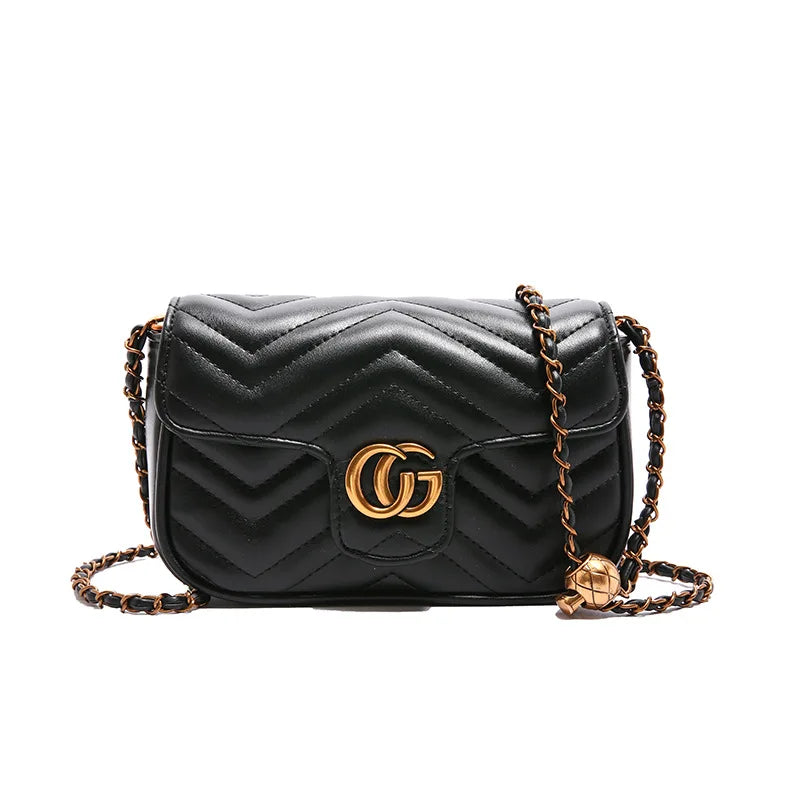 Fashion Design Women's Small Square Stylish Handbag Luxury Chain Crossbody Shoulder Handbags Luxury Embroidered Check Square Bag