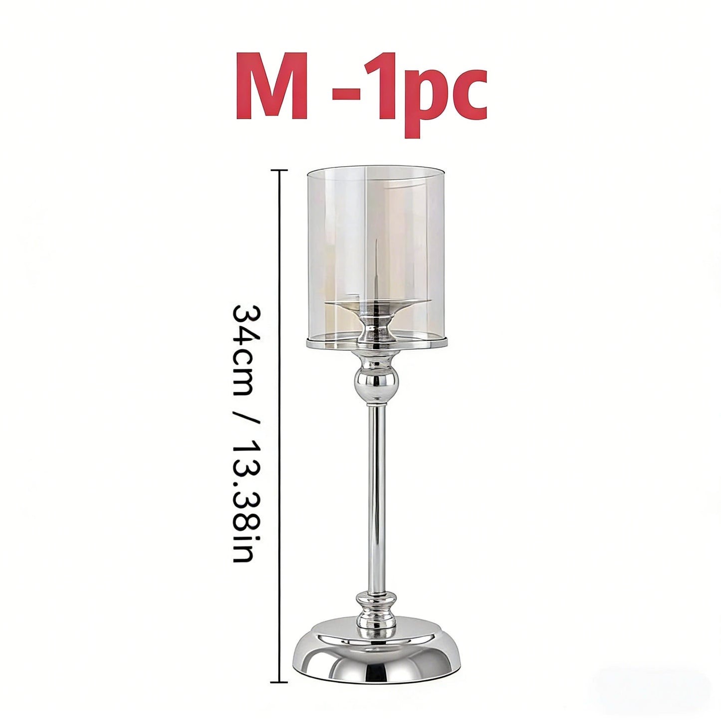 Glass Pillar Candle Holder Set Golden Silver Decorative Candlestick for Wedding Party Table Festival Decor 2026 New Fashion