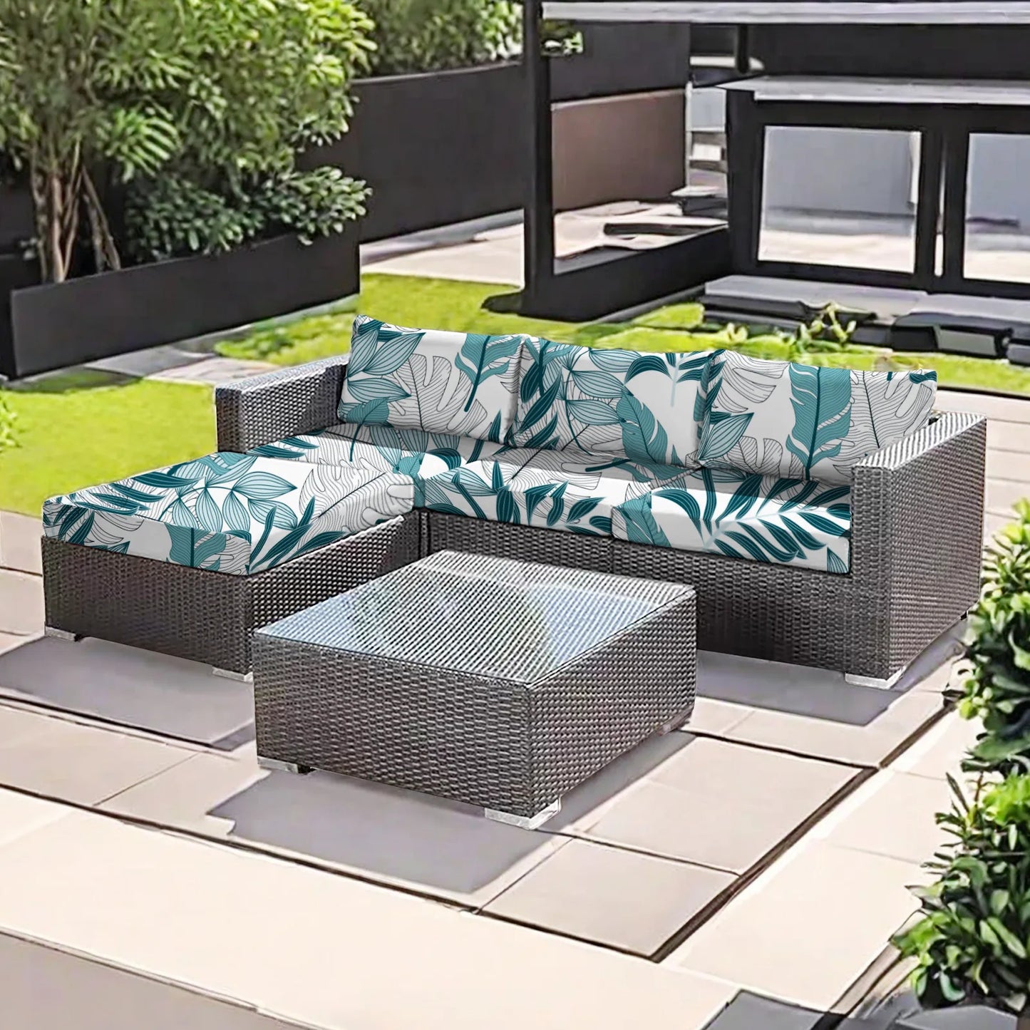 1PC Patio Stretch Sofa Cushion Covers Outdoor Cushion Cover Replacement Couch Slipcover Flexibility Porch Furniture Protector