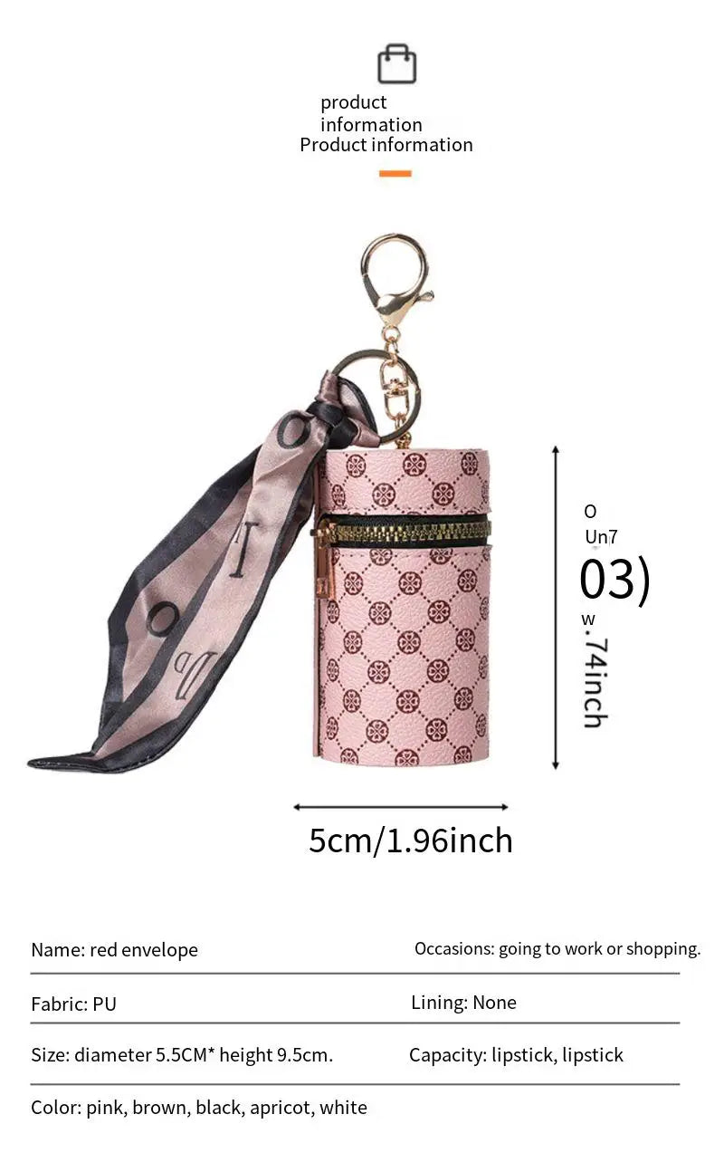 High-end luxury coin purse pendants, earphone cases, lipstick mini keychain bags, retro bucket mouth red envelopes, and simple p