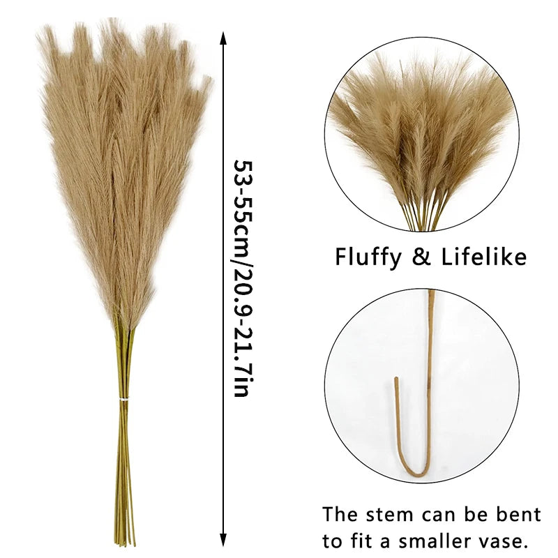 5/10pcs Artificial Pampas Boho Flowers Artificial Reed Ins Wind Bouquet Imitation Flowers Fake Plant Wedding Decoration Flowers