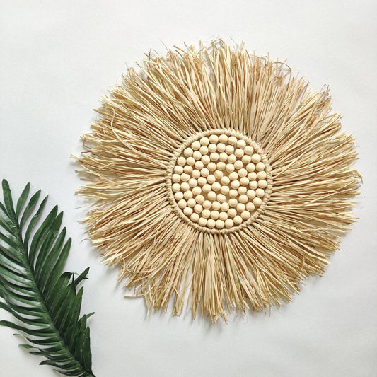 Woven Boho Macrame Hangings Wreath Hand-Woven Bohemian Wall Ornament Housewarming Gifts for Friends