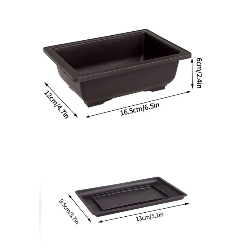 Rectangular Flowerpots Plastic Bonsai Plants Pot Square for Flower Balcony Garden Yard Landscape Bonsai Pot Trays Home Decor