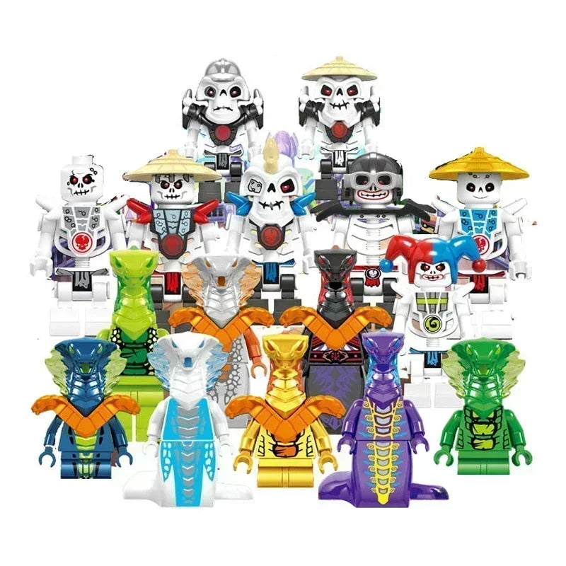 24 Pieces Anime Characters Ninja Figures Garmadon Jay Lloyd Samukai Cole Harumi Ultra Violet Pyro Snake Building Block Kids Toys