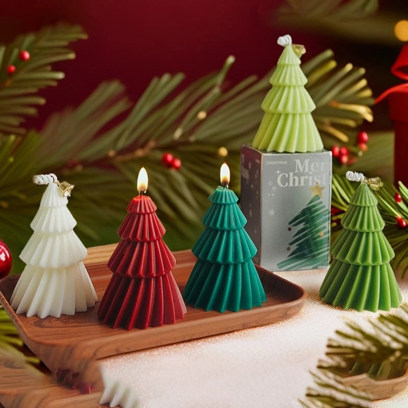 3D Christmas Tree Candle Silicone Mold DIY Christmas Candle Making Kit Handmade Soap Plaster Resin Baking Tools Holiday Gifts