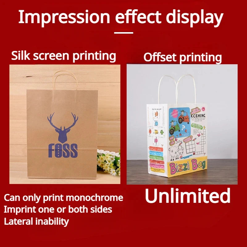 Wholesale Blank Kraft Paper Gift bags Custom Printed Recyclable Kraft Paper Shopping Bag Cosmetic Wedding Candy Grocery Bag