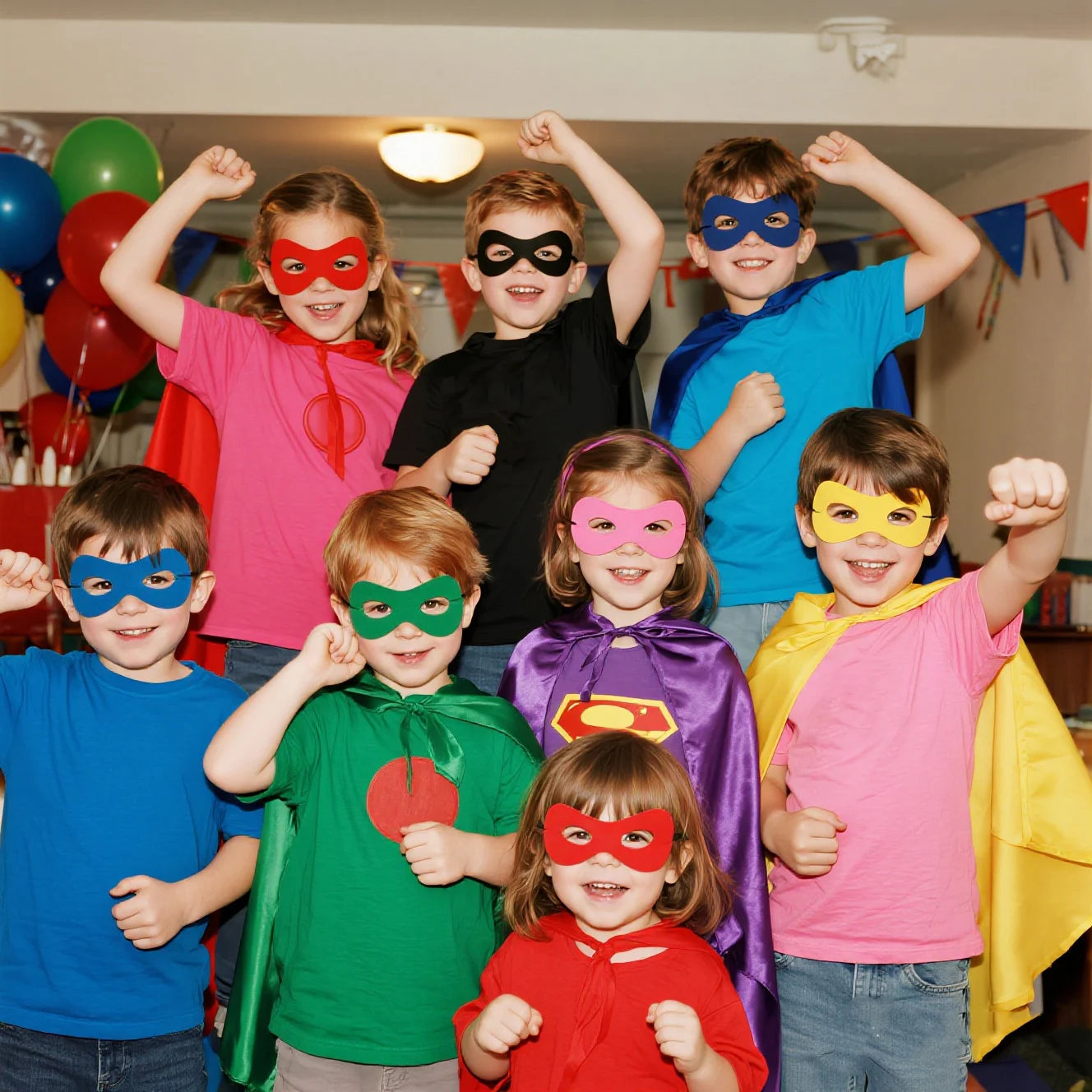 6-48PCS Superhero Capes and Masks for Boys Girls Birthday Party Favor Kids Role Playing Halloween Costumes SuperHero Party Favor