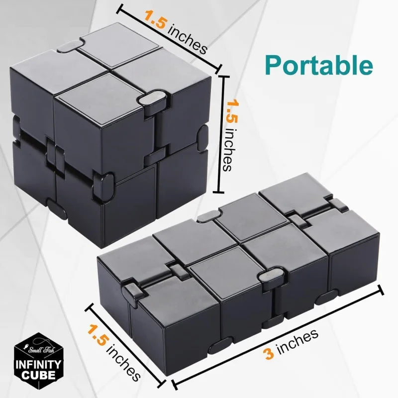 Metal Infinity Fidget Cube for Stress and Anxiety Relief/ADHD, Fidget Finger Toys Durable Sensory Gift for Adults Teens