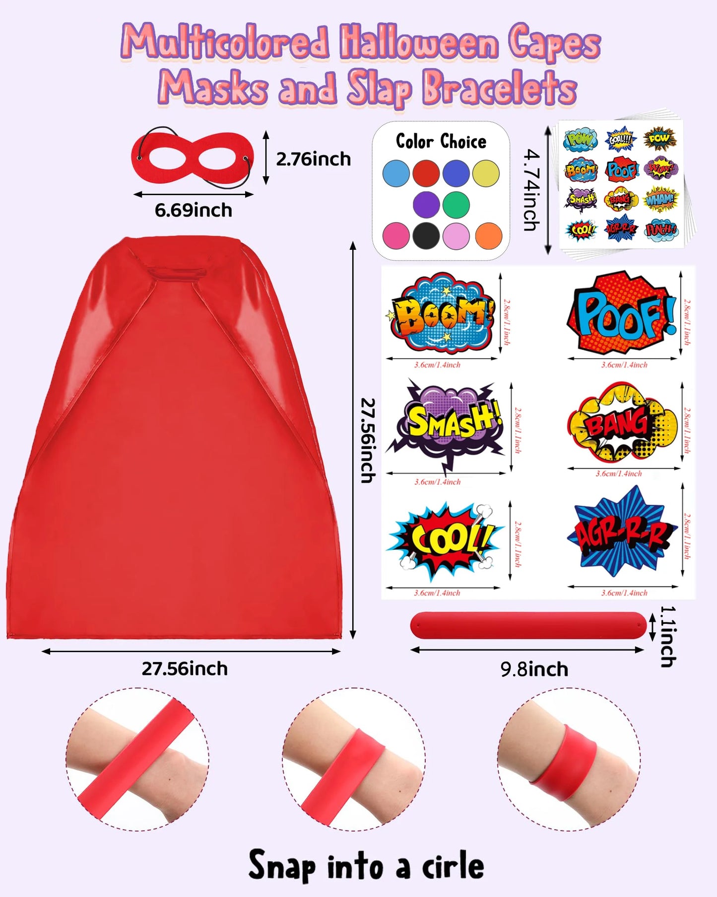 6-48PCS Superhero Capes and Masks for Boys Girls Birthday Party Favor Kids Role Playing Halloween Costumes SuperHero Party Favor