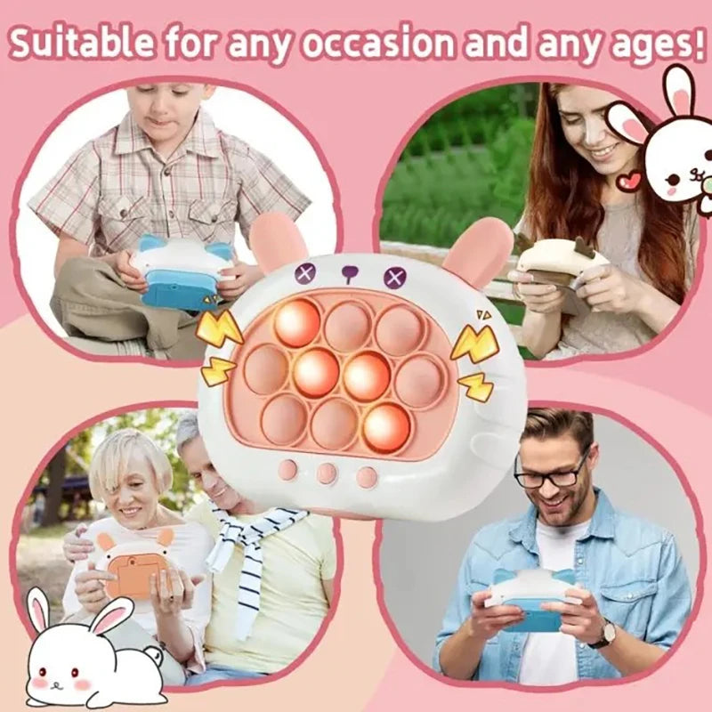3 Colors 1 pcs Electronic Pop Quick Push Bubbles Game Machine Kid Cartoon Fun Squeezing Toys Anti Stress Sensory Bubble Toy Gift