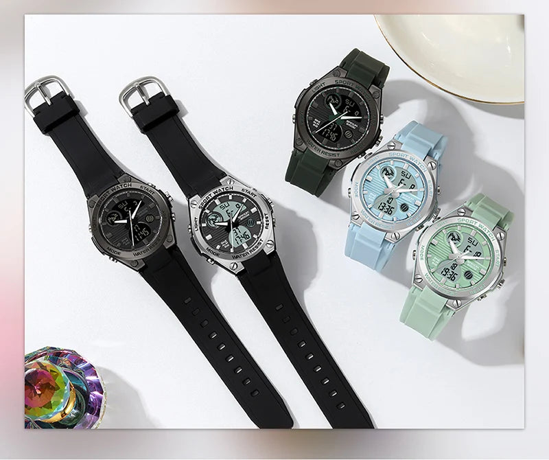 SANDA Girl Electronic Top Brand G Style LED Digital Watch Women Sport Chronograph Lady Quartz Wristwatch 50m Waterproof Female
