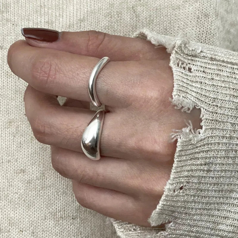 VENTFILLE 925 Sterling Silver Irregular Ring for Women Geometry Versatile Minimalism  Accessories Jewelry Gift Dropshipping