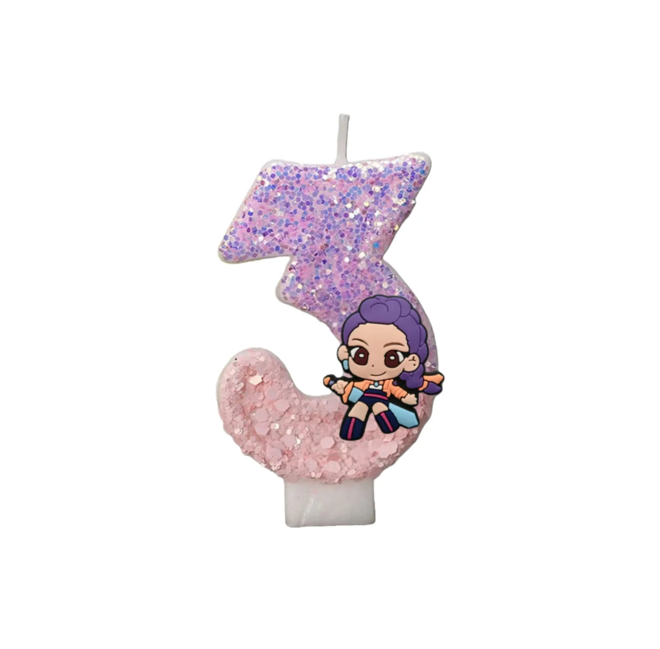Cartoon Cute Girl Group Hunters Digital Candle Number 0-9 Kids Birthday Cake Decoration Supplies Party Accessories Supplies
