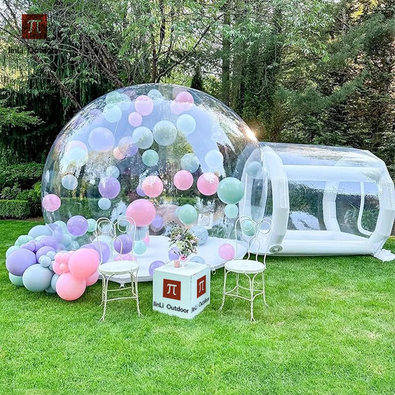 Inflatable Bouncy Bubble House Kids Play with Blower Balloon Transparent PVC Outdoor Dome Tent Bouncer for Chlidren Toys