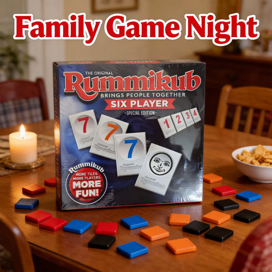 Rummikub Six Player Special Edition - Family Strategy Game with 160 Tiles, Boost Logic & Math Skills for Game Night