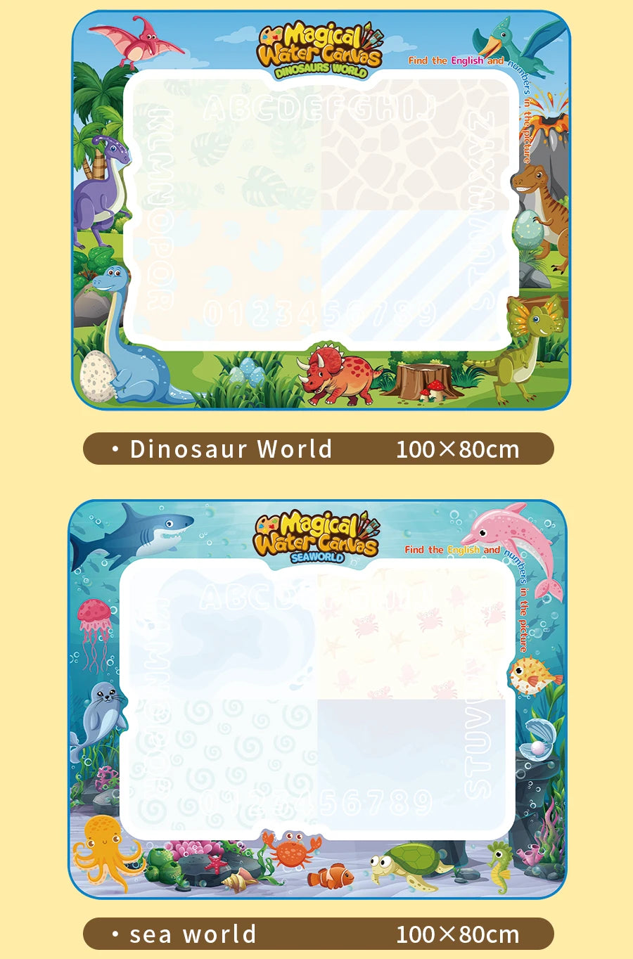 Magic Water Drawing Mat Extra Large Water Doodle Toy Set Painting Board Children Educational Toys Gift for Kids Multiple Size