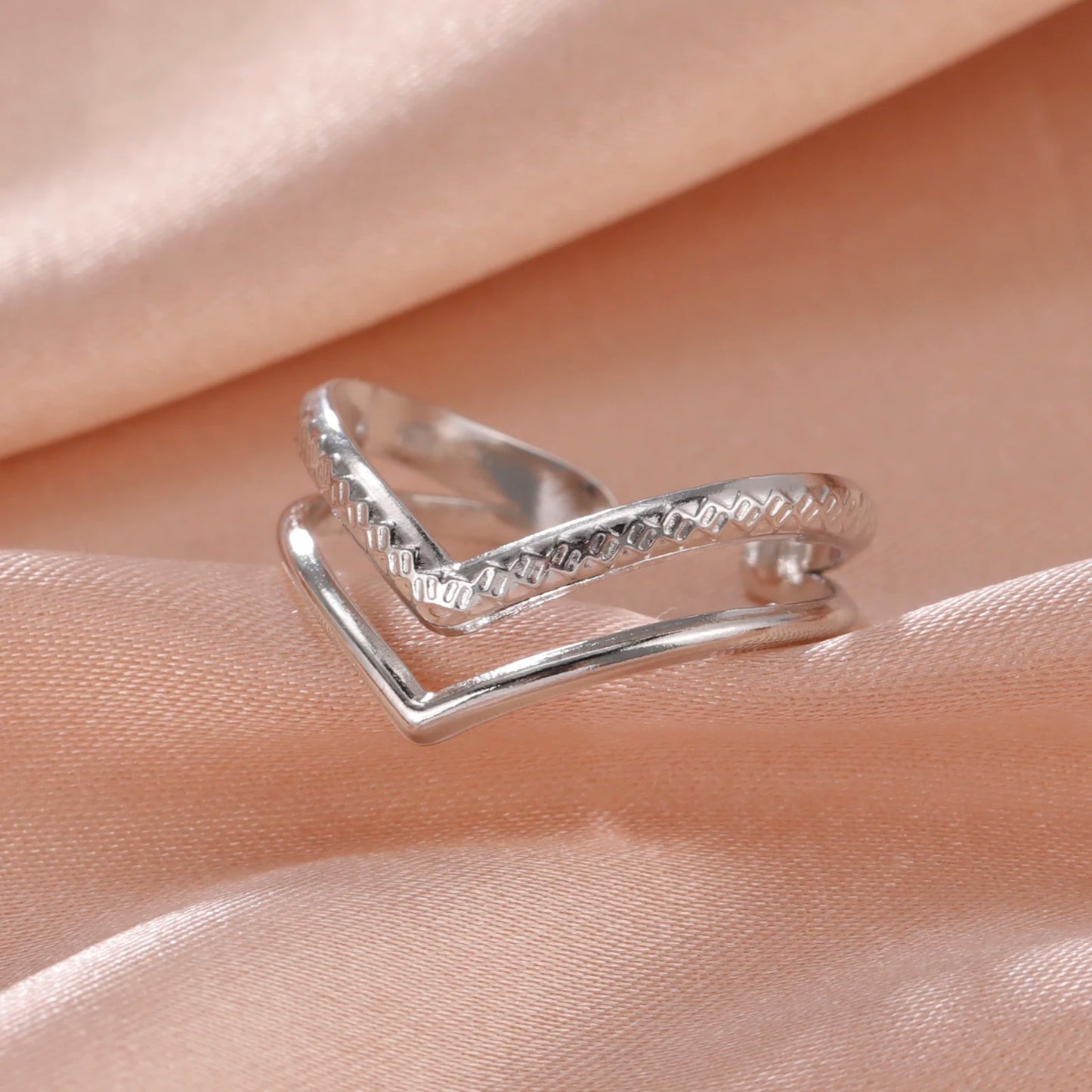 Skyrim Stainless Steel Women Rings Geometric Heart Aesthetic Adjustable Open Finger Ring Fashion Party Jewelry Gifts Wholesale