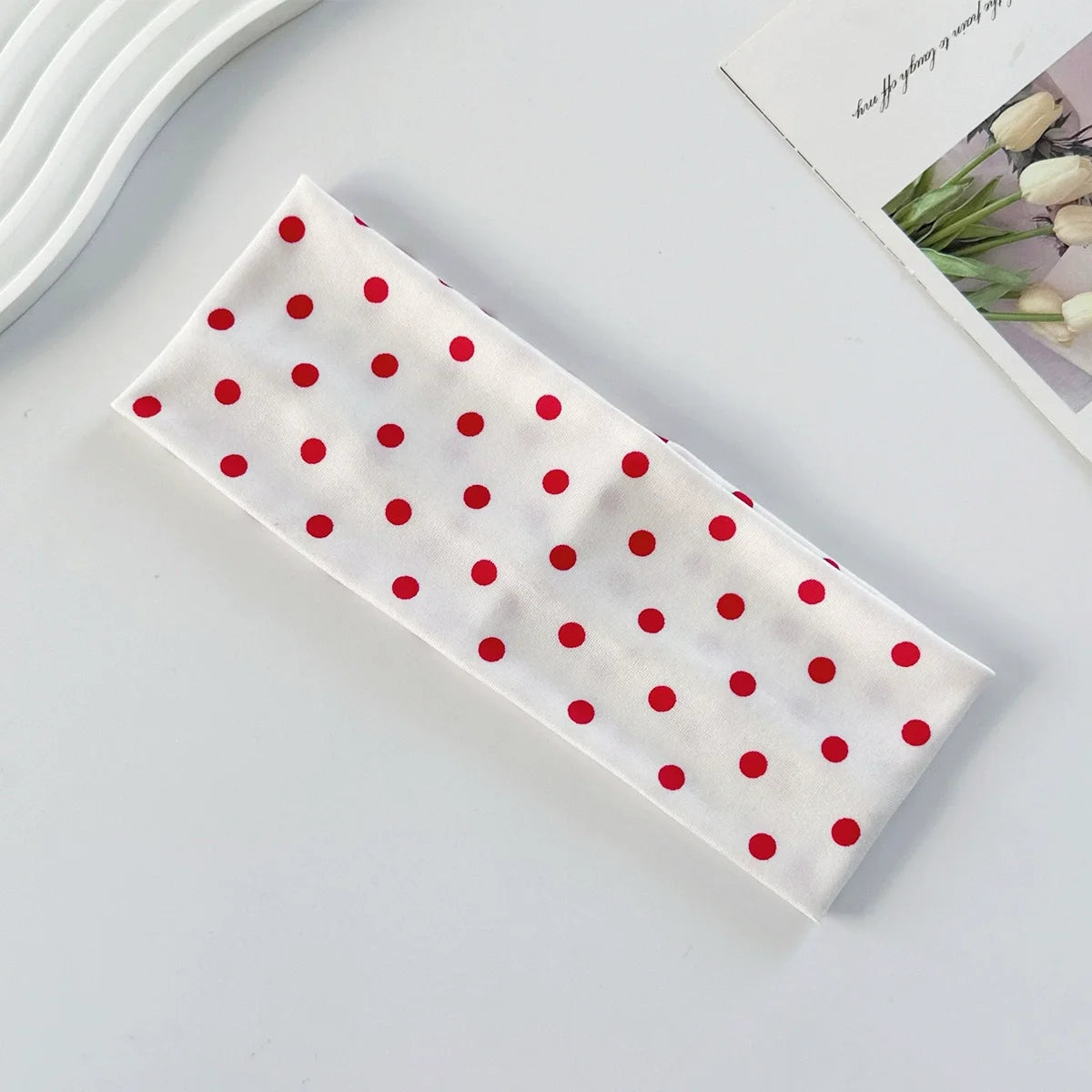 Y2K Retro Boho Breeze Wind Dot Stretch Women's Hairbands Korean Ins Fashion Wide Headbands Yoga Sports Dating Hair Accessories
