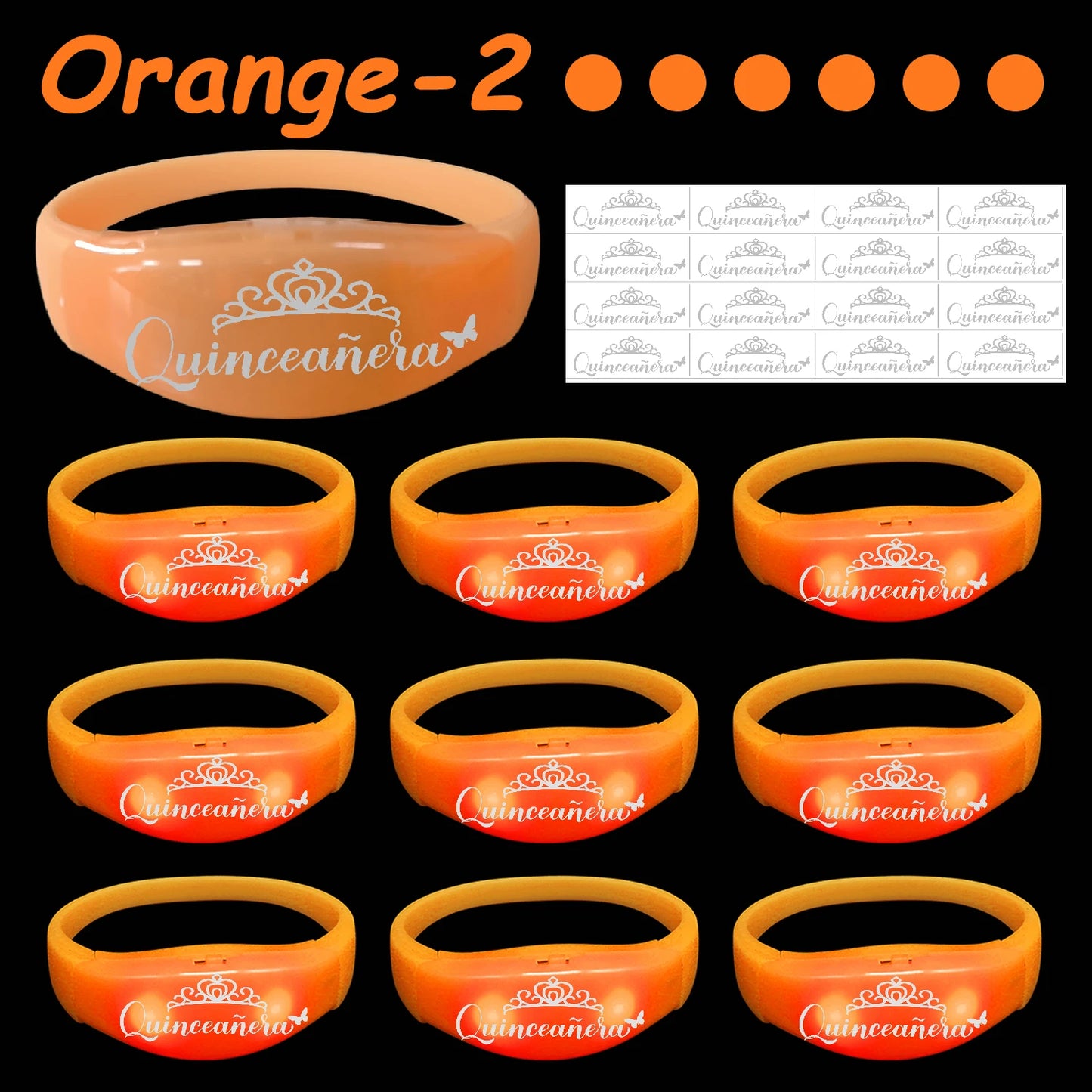 30-200Pcs Quinceanera Music & Sound Activated LED Bracelet Glow Recuerdos Para 15 Años XV Quinceañeras decorations Party Favors