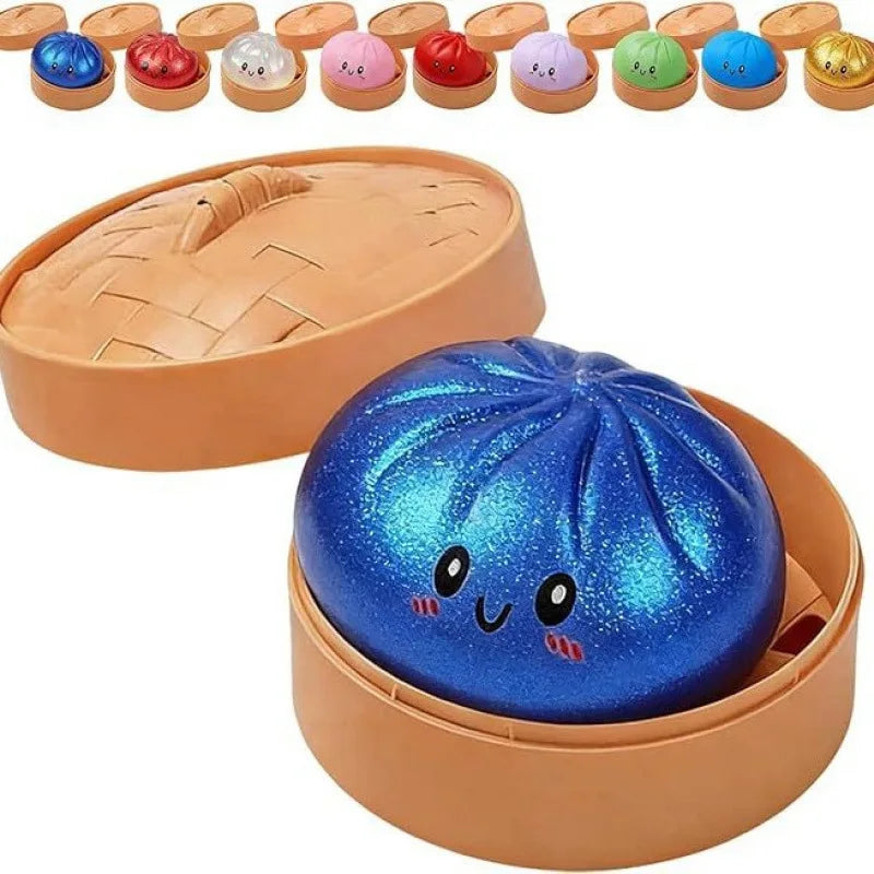 Realistic steamed bun Squeeze Sensory Toy Soft Stress Relief Decompression Toy for Home Office Desktop Decoration and Gift