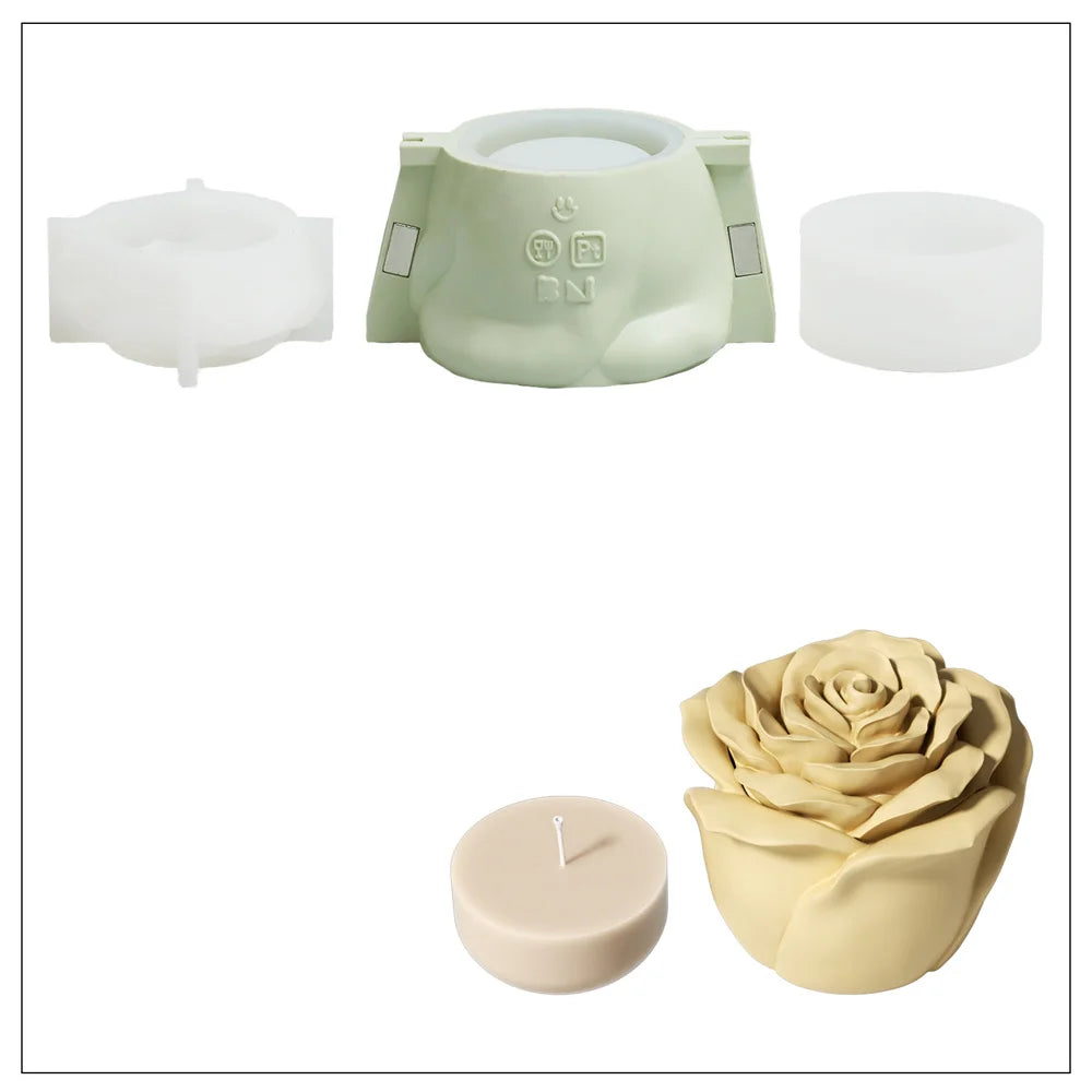Nicole Eternal Rose Candle Jar Concrete Mold Candle Refill Silicone Mold DIY Handmade Gifts Tools Home Decor