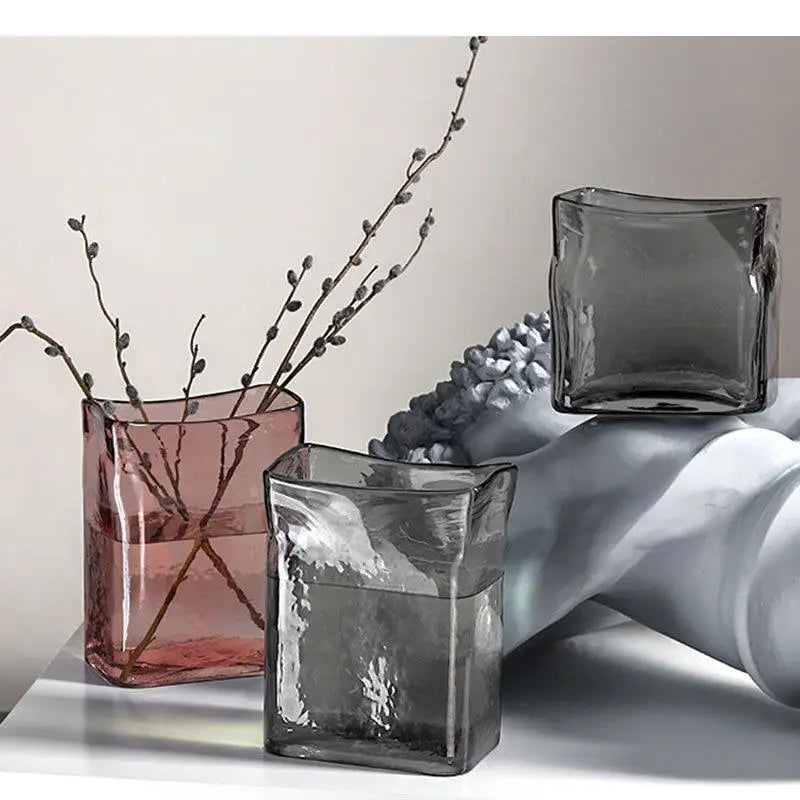 Rectangle Hydroponics Glass Vase Minimalism Flower Pots Decorative Arrangement Desk Decoration Floral Vases Modern Decor