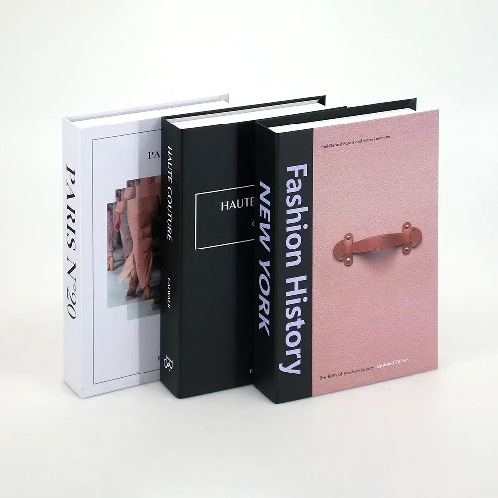 3Pcs Foldable Fashion Fake Books Living Room Decoration Designer Books Coffee Table Ornaments Club Hotel Room Villa Prop Books