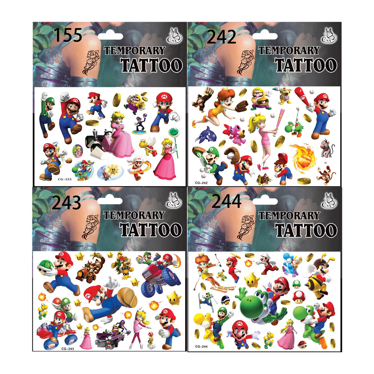 Super Mario Bros Party Supplies Kids Birthday Decoration Foil Balloons Keychain Straws Stamps Head Party Favors Christmas Theme