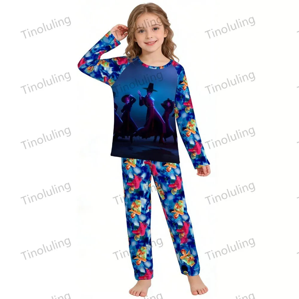 KPop Demon Hunters Huntrix Kids Pajamas Set Long Sleeve Girls Clothing 2pcs Children's Sleepwear Cartoon Boys Nightwear 3-14Y