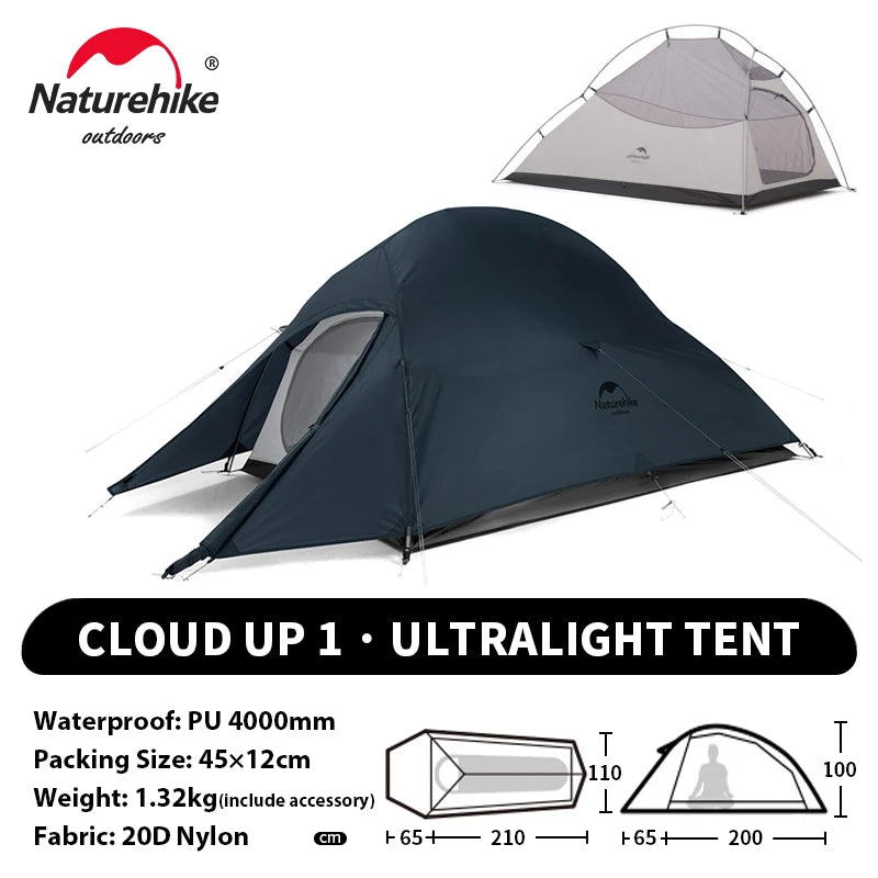 Naturehike Cloud Up 1 2 3 Person Camping Tent Ultralight Waterproof Trekking Tents Hiking Backpacking Shelter Tent Travel Tent