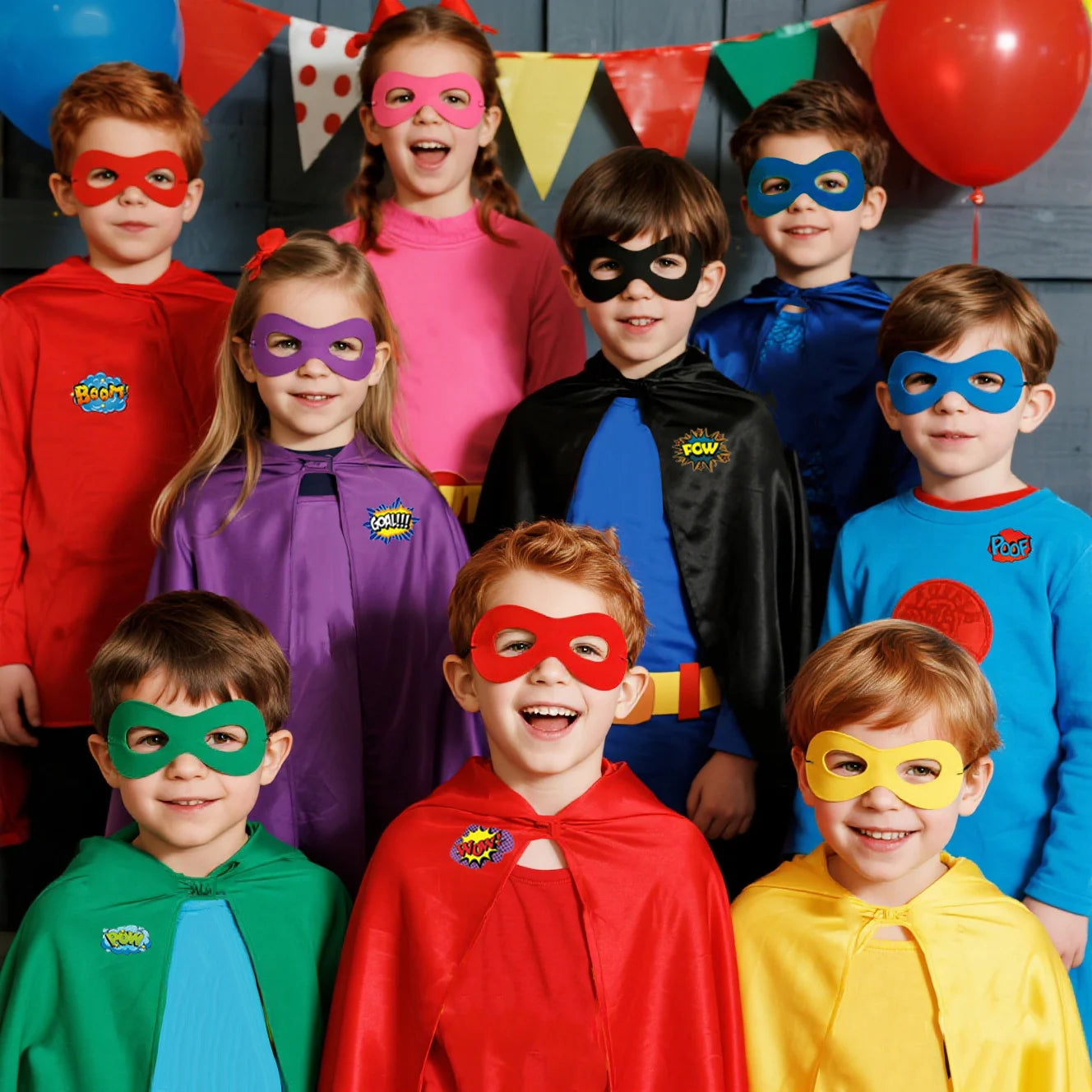 6-48PCS Superhero Capes and Masks for Boys Girls Birthday Party Favor Kids Role Playing Halloween Costumes SuperHero Party Favor