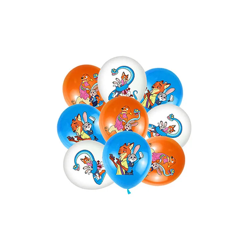 Disney Zootopia Birthday Party Decorations Supplies Judy Nick Tableware Tablecloth Balloon Zootropolis‌ Happy Birthday Plate Kit