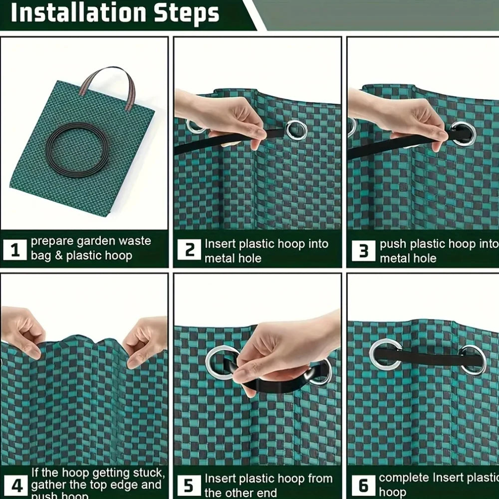 PP Garden Waste Bags Heavy-Duty  Reusable Yard Debris Bags with Industrial Fabric and Handles for Plant, and Leaf Collection