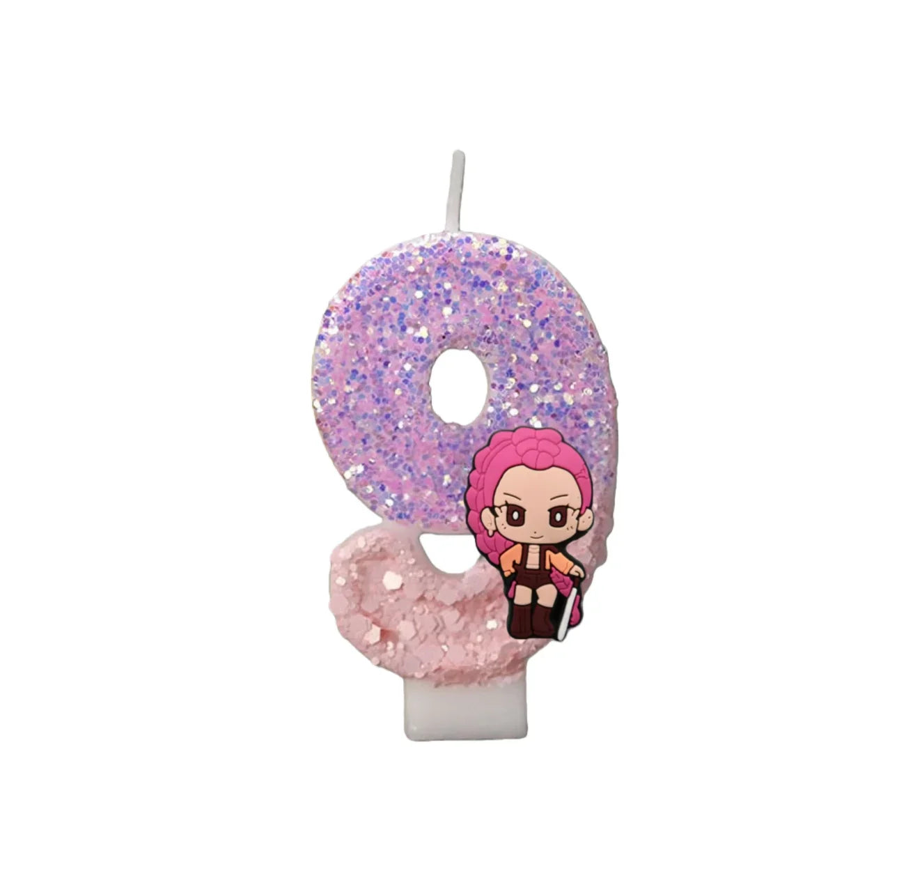 Cartoon Cute Girl Group Hunters Digital Candle Number 0-9 Kids Birthday Cake Decoration Supplies Party Accessories Supplies