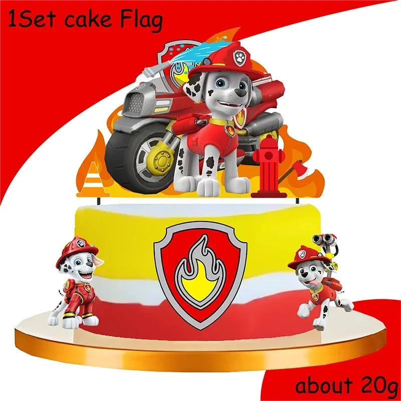paw patrol cartoon Birthday Party Decoration  paw marshall theme Balloon Banner Cake Topper Party Supplies for Baby Show