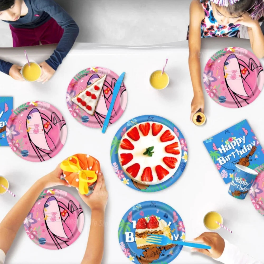 Stitch Birthday Decoration Lilo and Stitch Theme Tablecloth Paper Cup Plate Balloons Baby Shower Supplies Kids Favor