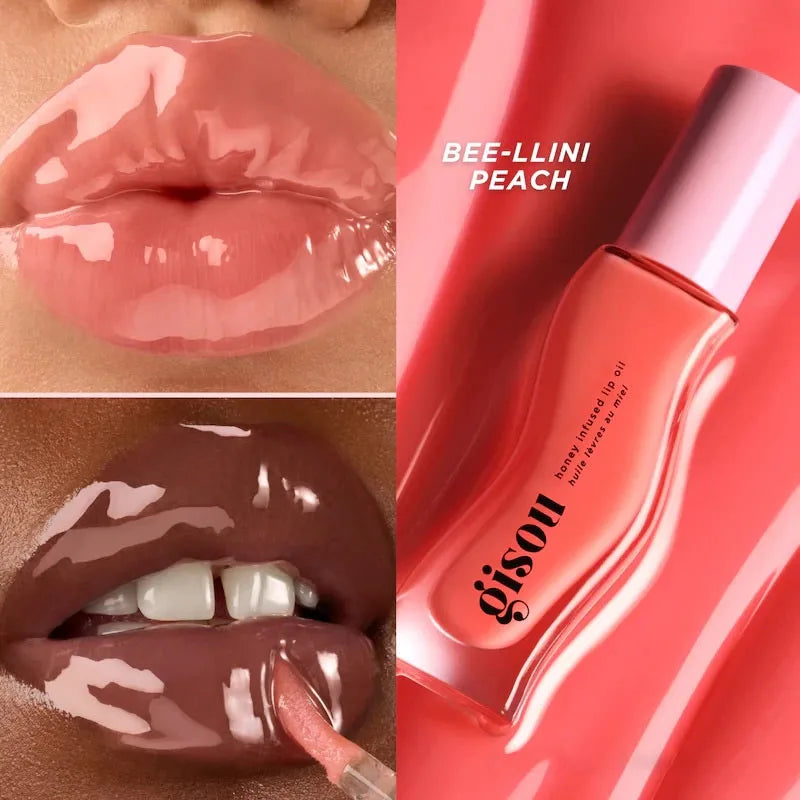 Gisou Moisturizing Lip Balm Original Lip Oil Care Lip Benetitnt for Lips Plumping Exfoliating New Color RASPBERRY SWIR Gloss