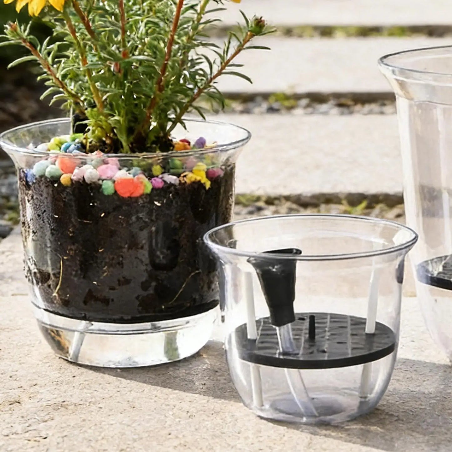 Plastic Plant Pots Self Watering Planter Indoor Flower Seed Nursery Pots for Orchid Violet Automatic Water Absorbing Garden Pot