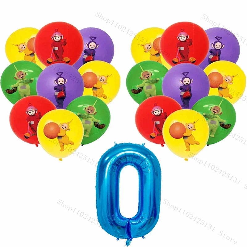 Teletubbies Birthday Party Decoration Tableware Set Paper Plates Balloons Banner Tablecloth For Kids Baby Shower Party Supplies
