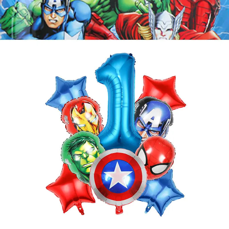 Happy Marvel Theme Avengers Birthday Decoration Set Cups Plates Tablecloth Masks Superhero Balloons Party Supplies Favors Gifts