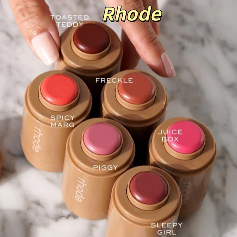 Makeup Cheek Blush Cream Blusher Stick Lip Gloss Phone Case For iPhone 16 17 Ribbon SALTY TAN Raspberry Espresso Lipstick INS