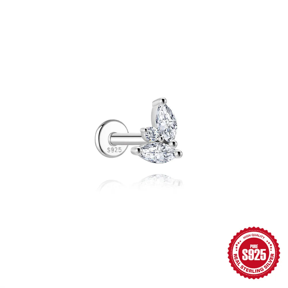 AIDE Certified Moissanite Earrings 925 Sterling Silver Piercing Woman Jewelry Water drops stars moon tassels flowers leaves Gift