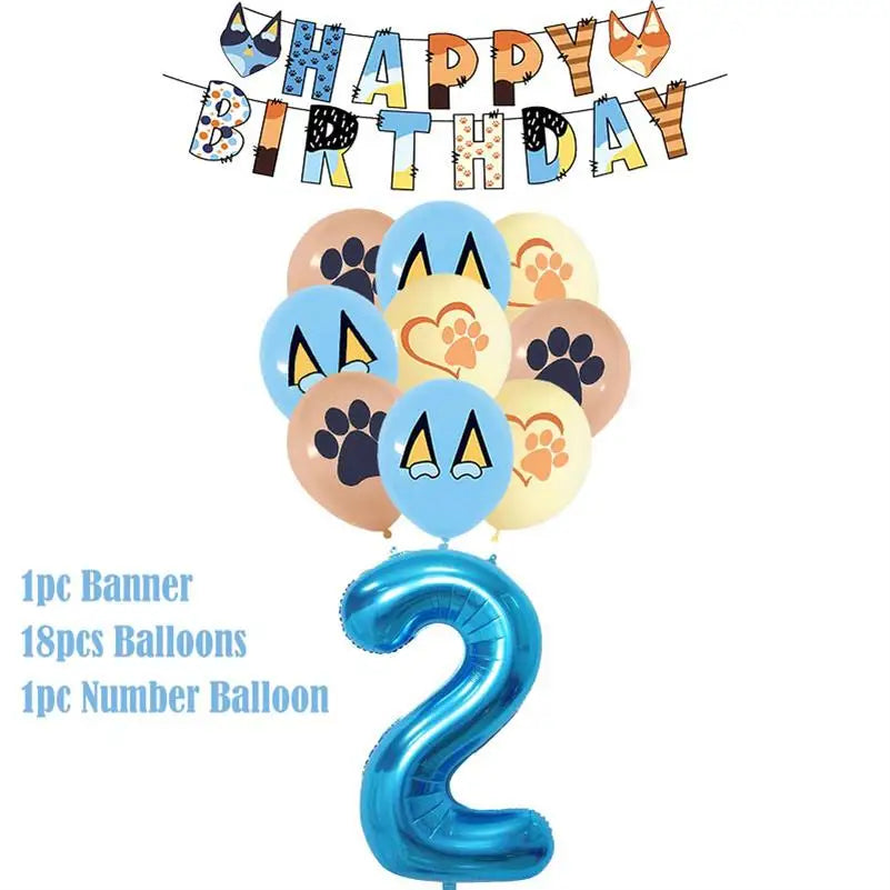 New Cartoon Dogs Birthday Party Decoration Full Set Kit