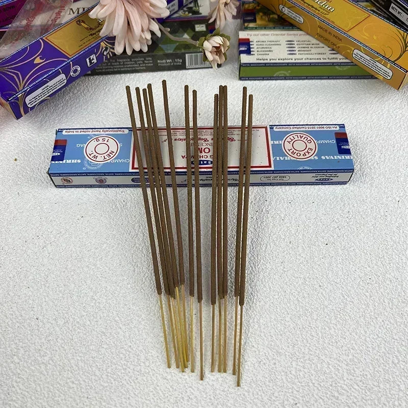 5BOX NAG Champa Incienso Satya Incense Collection Satya Handmade Sticks with Flavors Refreshing Medicinal Aromas Home Fragrances