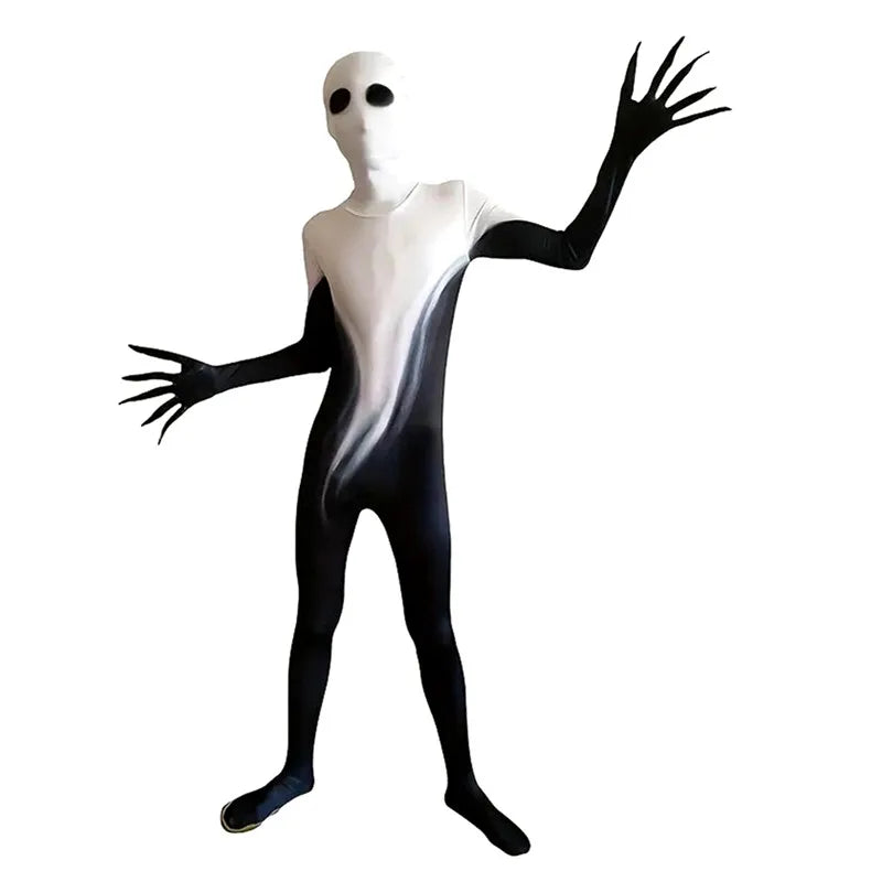 Adult Skeleton Jumpsuit Halloween Costume with Scary Mask Full Body Spooky Outfit for Cosplay Party Men's and Women Mardi Gras