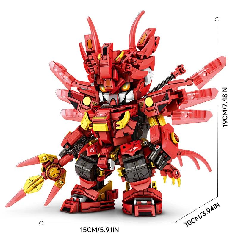 2in1 Transformable Robot Building Blocks Superhero Mecha Warrior Animal Building Blocks DIY Assembly Toy Childrens Holiday Gift